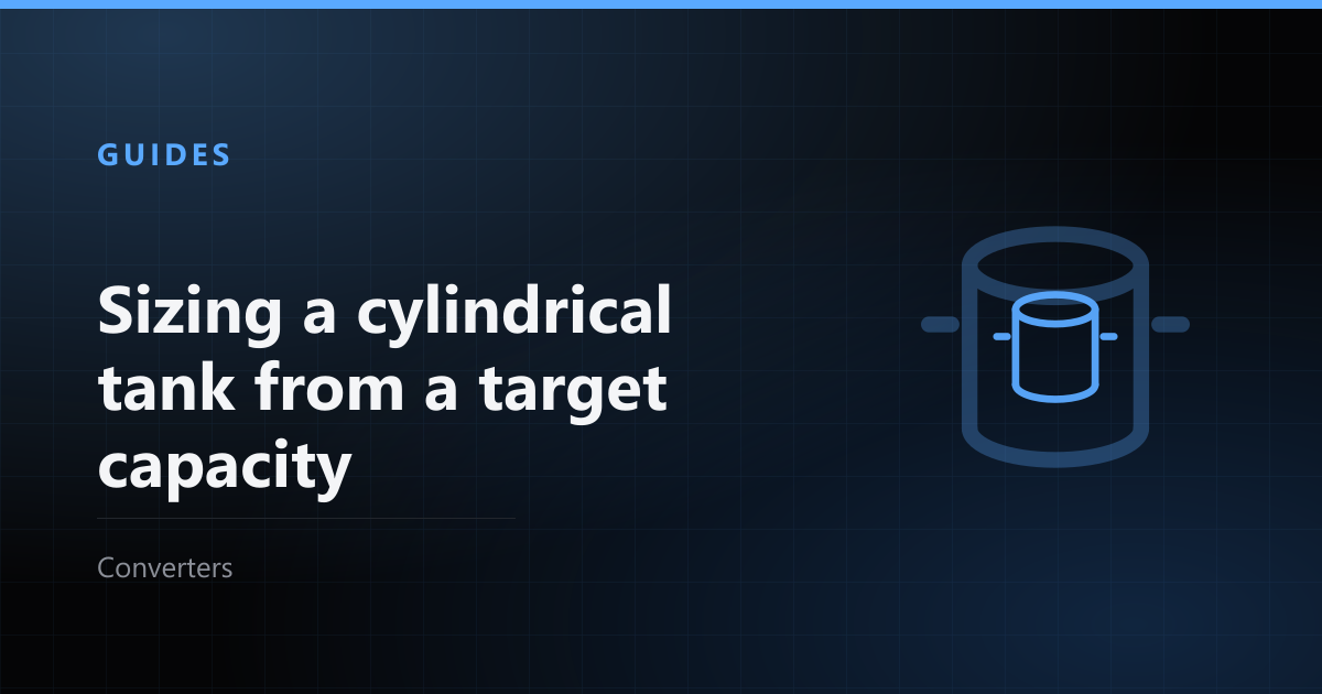 Sizing a cylindrical tank from a target capacity